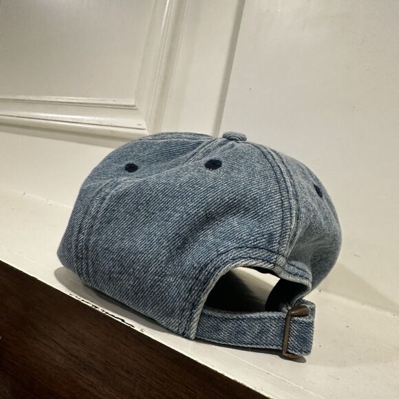 Vintage 90s Hard Rock Cafe Cairo Hat Denim Blue Cap Buckle Rare 100% Cotton - Picture 7 of 9